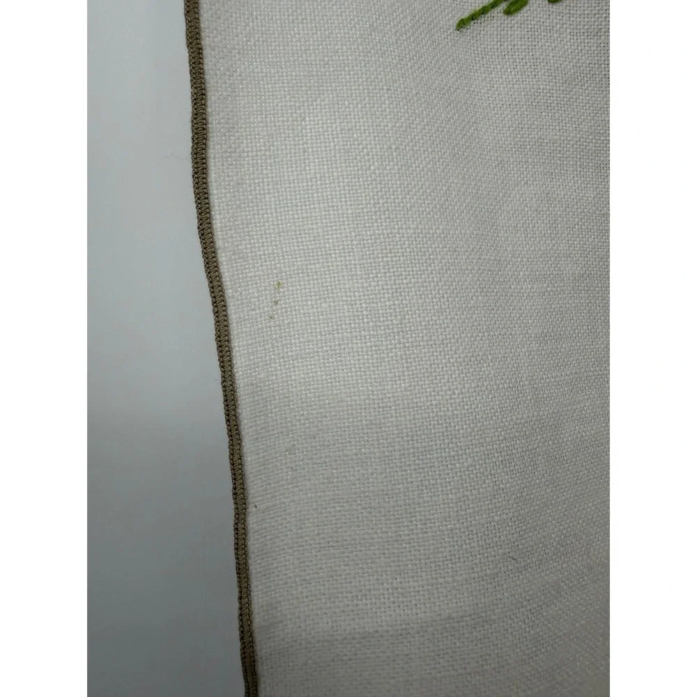 Vintage Hand Embroidered Table Runner Dresser Scarf Floral Rose Scalloped 39x11